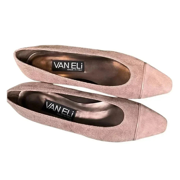 Vaneli Women's 1" Block Heels Slip On Shoes Size 8.5 Taupe Made In Italy - Picture 4 of 7